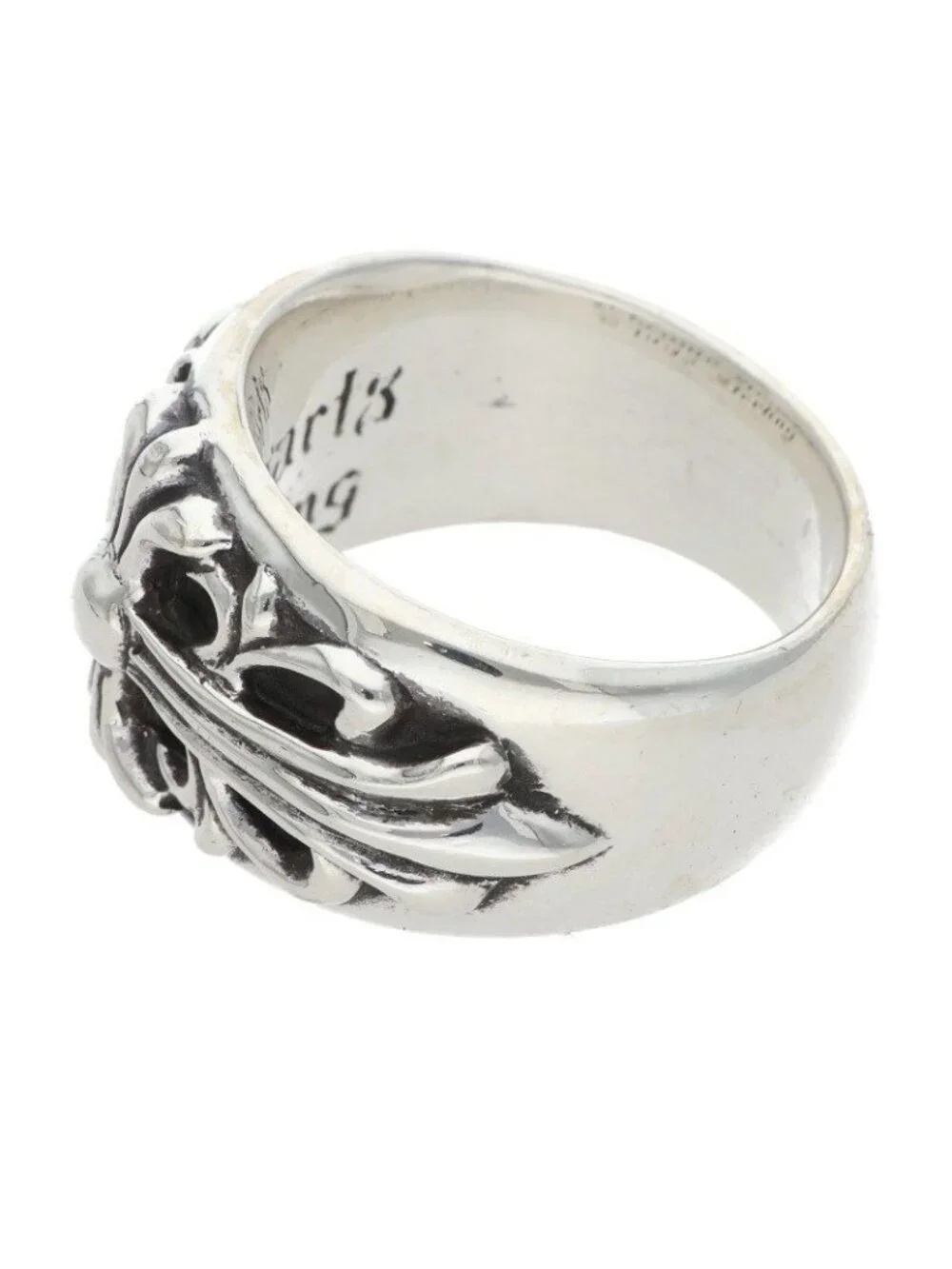 Chrome Hearts Flrl Crs Floral Cross Silver Ring
